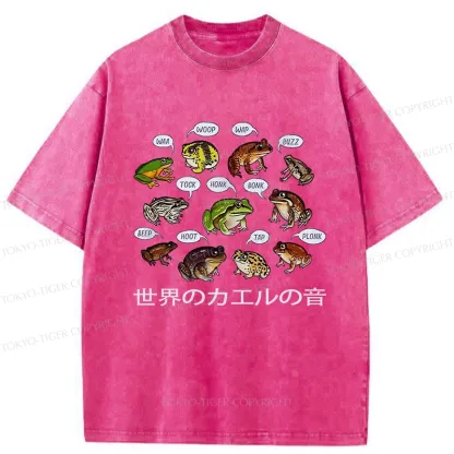 Tokyo-Tiger Frog Sounds From Around The World Washed T-Shirt