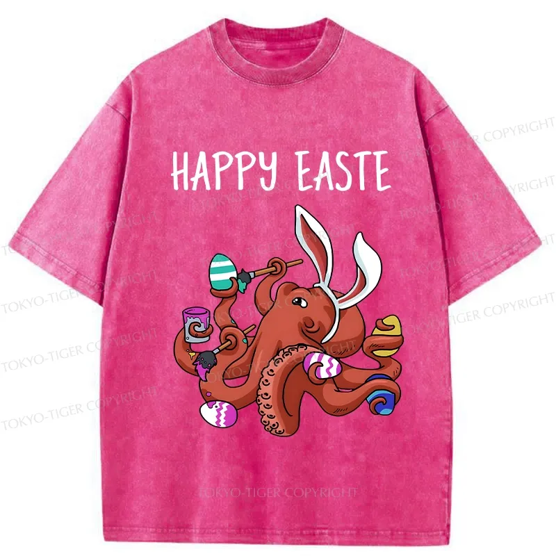 Tokyo-Tiger Easter Octopus Washed T-Shirt