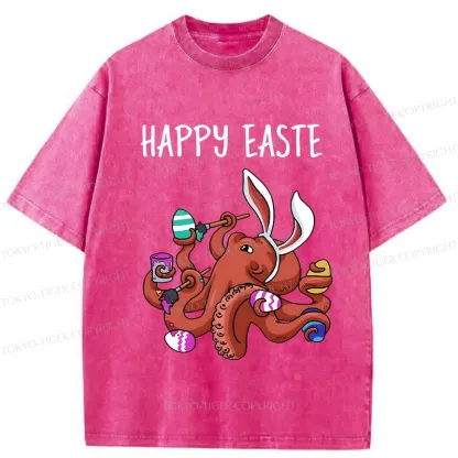 Tokyo-Tiger Easter Octopus Washed T-Shirt