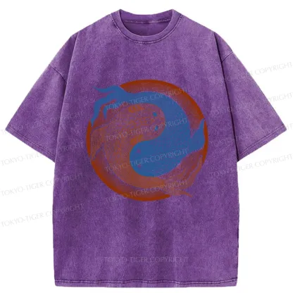 Tokyo-Tiger Yin Yang Fish Washed T-Shirt