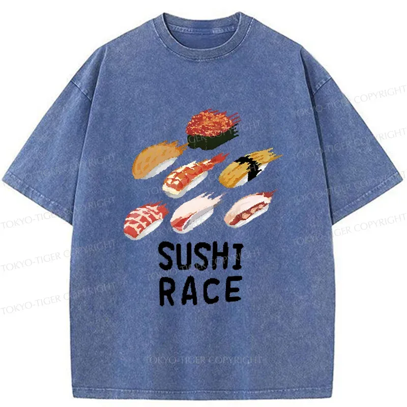 Tokyo-Tiger Sushi Competition Washed T-Shirt