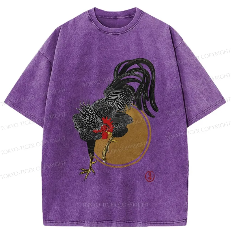 Tokyo-Tiger Strutting Rooster Washed T-Shirt
