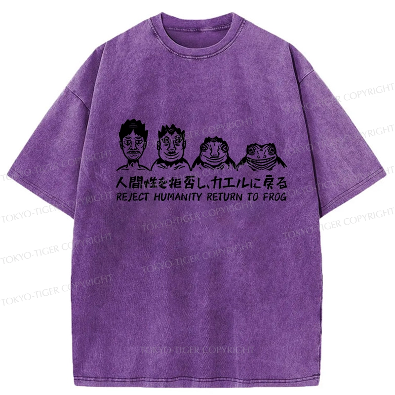 Tokyo-Tiger Reject Humanity Return To Frog Washed T-Shirt