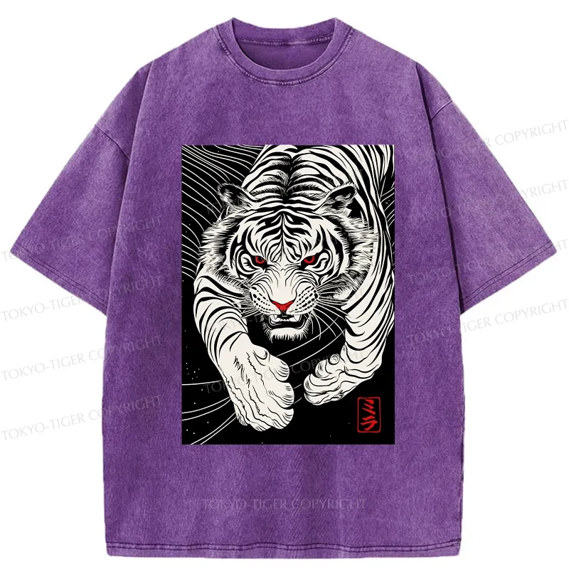 Tokyo-Tiger Japanese Ferocious Tiger Washed T-Shirt Sale