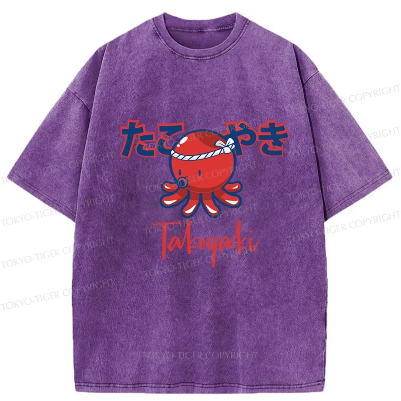 Tokyo-Tiger Japanese Traditional Takoyaki Washed T-Shirt