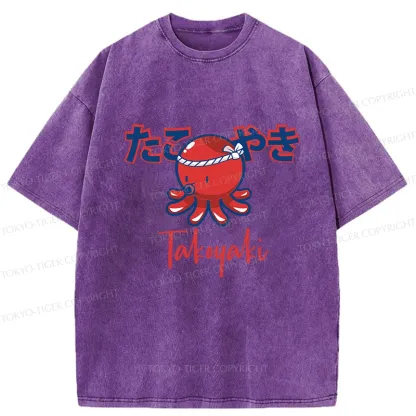 Tokyo-Tiger Japanese Traditional Takoyaki Washed T-Shirt
