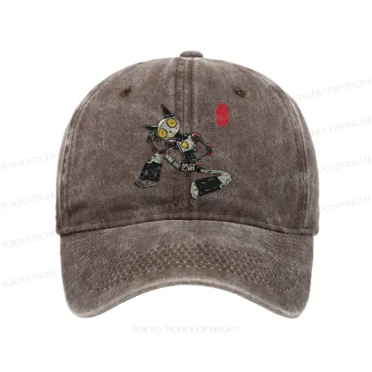 Tokyo-Tiger Contemplative Robot Cat Washed Cap