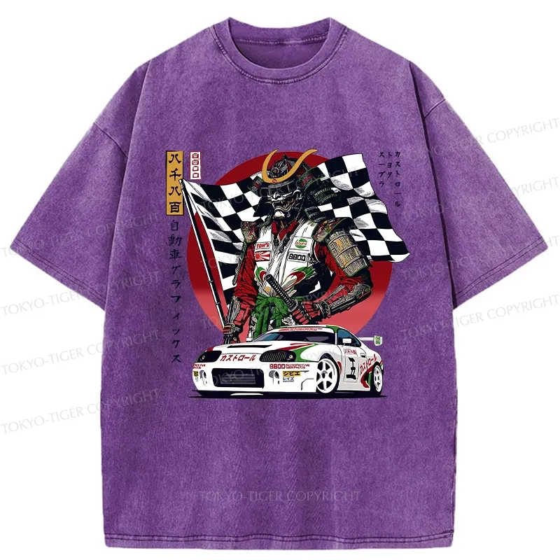 Tokyo-Tiger Samurai Racer Washed T-Shirt