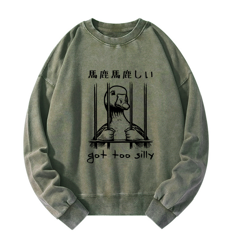 Tokyo-Tiger Got Too Silly Washed Sweatshirt