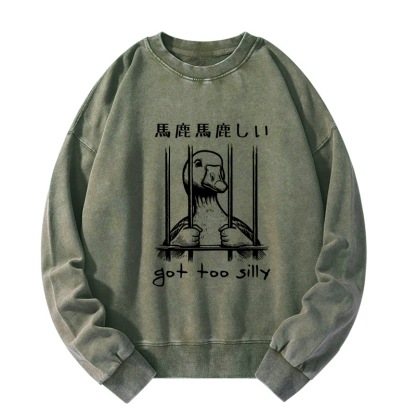 Tokyo-Tiger Got Too Silly Washed Sweatshirt