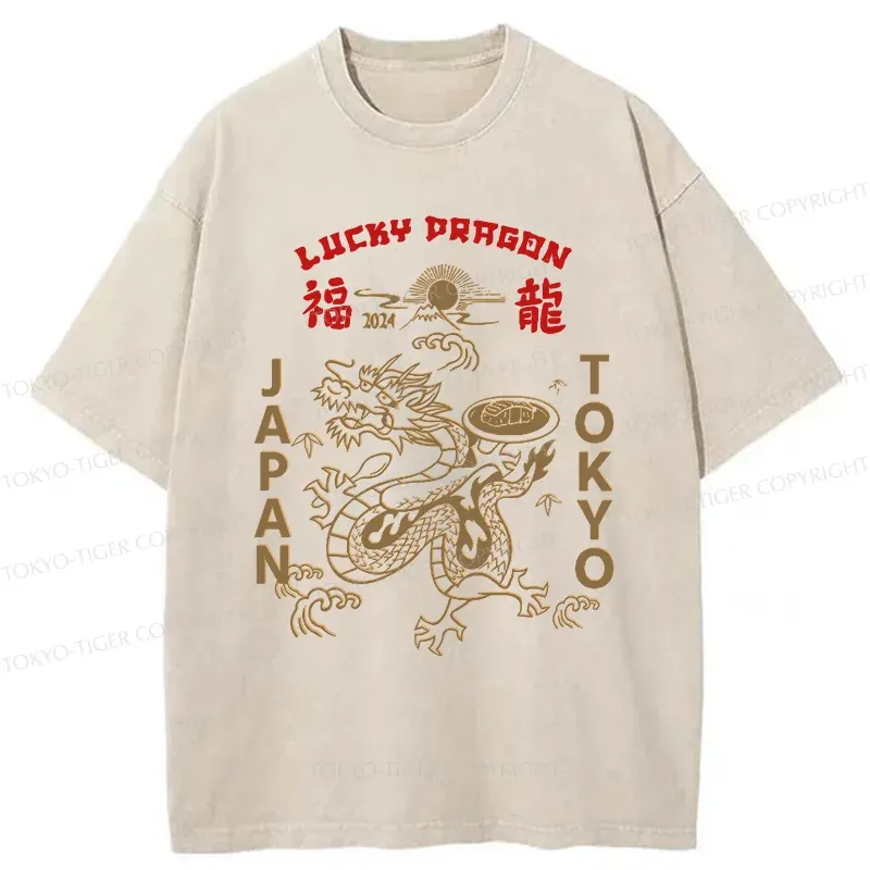 Tokyo-Tiger Lucky Dragon Washed T-Shirt