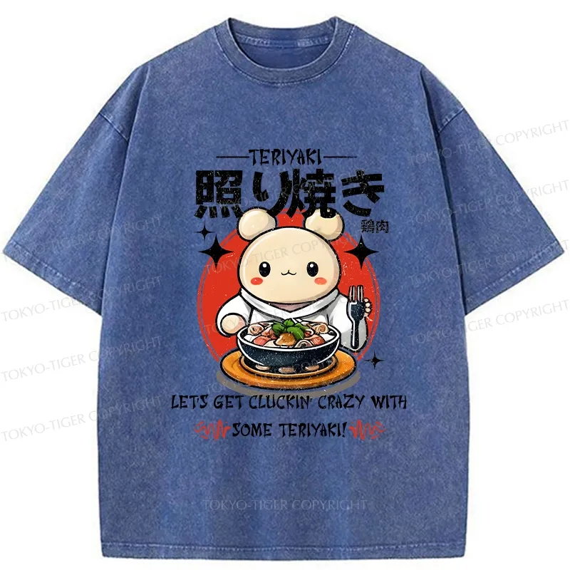 Tokyo-Tiger Chicken Teriyaki Japanese Washed T-Shirt