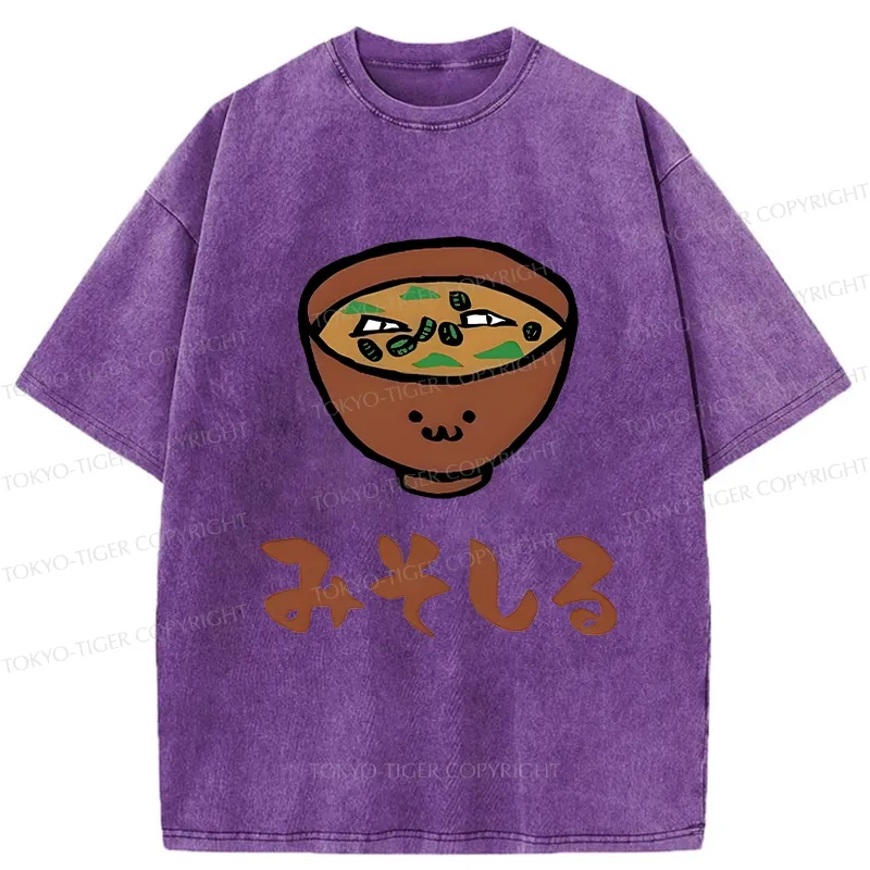 Tokyo-Tiger Japanese Miso Soup Washed T-Shirt