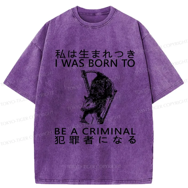 Tokyo-Tiger I Was Born To Be A Criminal Washed T-Shirt