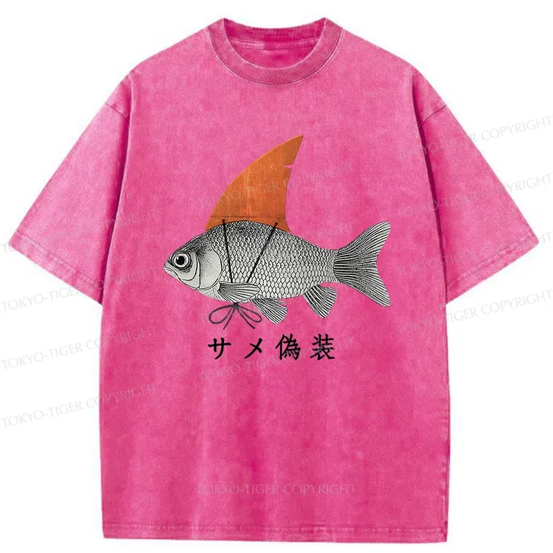 Tokyo-Tiger Fish Disguise Washed T-Shirt