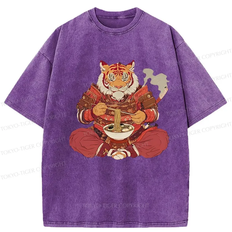 Tokyo-Tiger Ramen Lover Tiger Washed T-Shirt