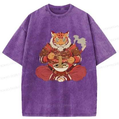Tokyo-Tiger Ramen Lover Tiger Washed T-Shirt