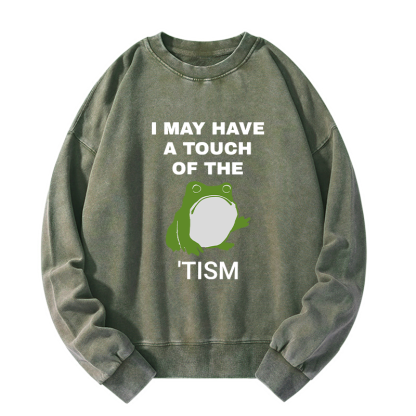 Tokyo-Tiger Funny Frog Flipping The Bird Washed Sweatshirt