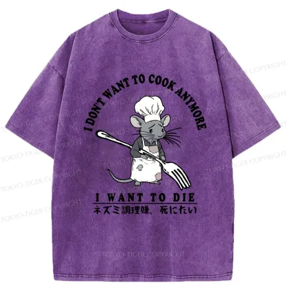 Tokyo-Tiger I Don't Want To Cook Anymore Washed T-Shirt