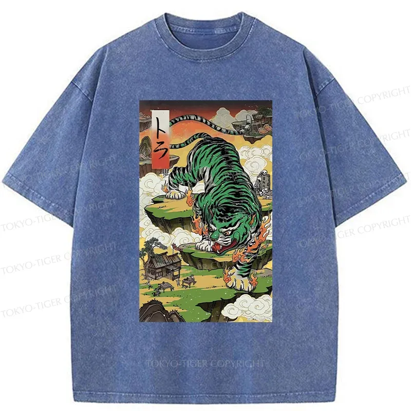 Tokyo-Tiger Fierce Tiger Washed T-Shirt