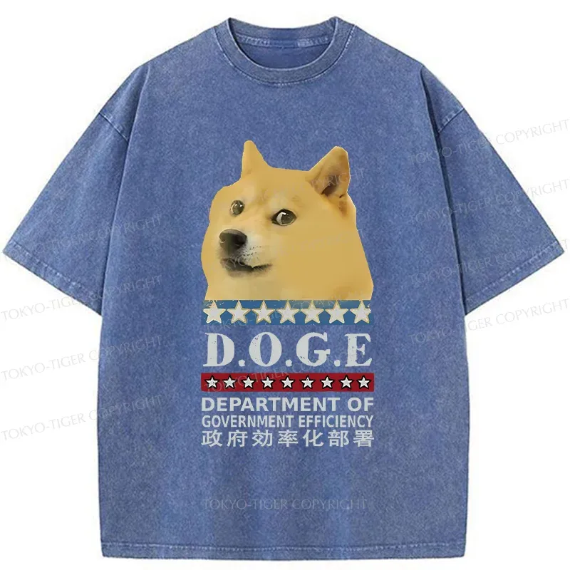 Tokyo-Tiger D O G E Dog Washed T-Shirt