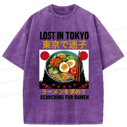 Tokyo-Tiger Searching For Ramen Washed T-Shirt
