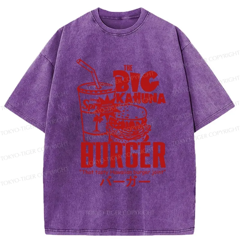 Tokyo-Tiger Tasty Hawaiian Burger Washed T-Shirt