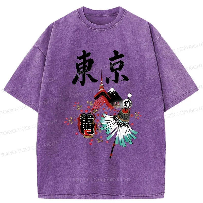 Tokyo-Tiger Tokyo Tourism Washed T-Shirt