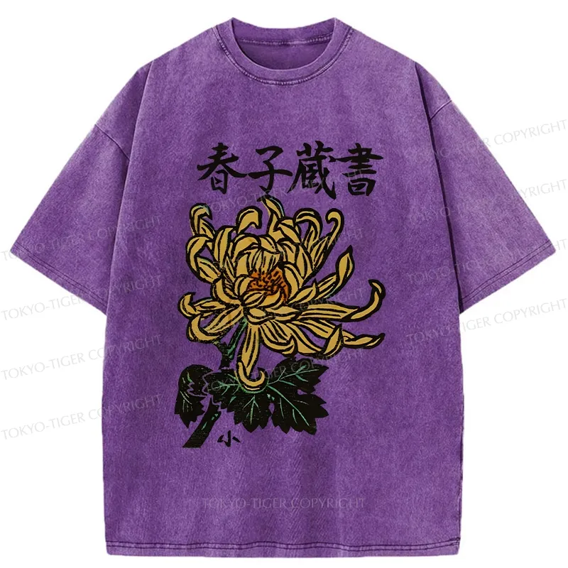 Tokyo-Tiger Spring Chrysanthemum Washed T-Shirt