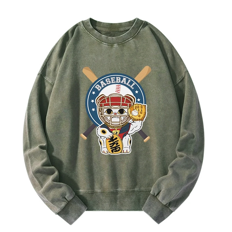 Tokyo-Tiger Janpaese Baseball Cat Washed Sweatshirt Sale