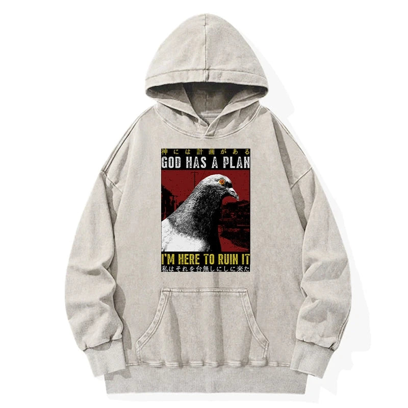 Tokyo-Tiger Pigeons That Want To Break The Plan Washed Hoodie