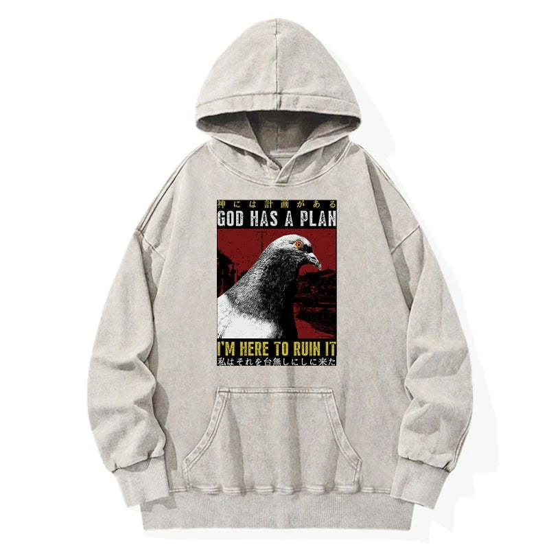Tokyo-Tiger Pigeons That Want To Break The Plan Washed Hoodie
