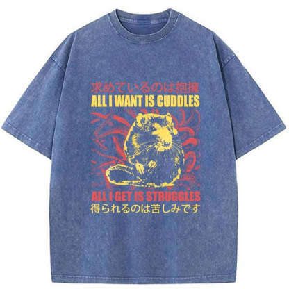 Tokyo-Tiger All I Want Is Cuddles Washed T-Shirt