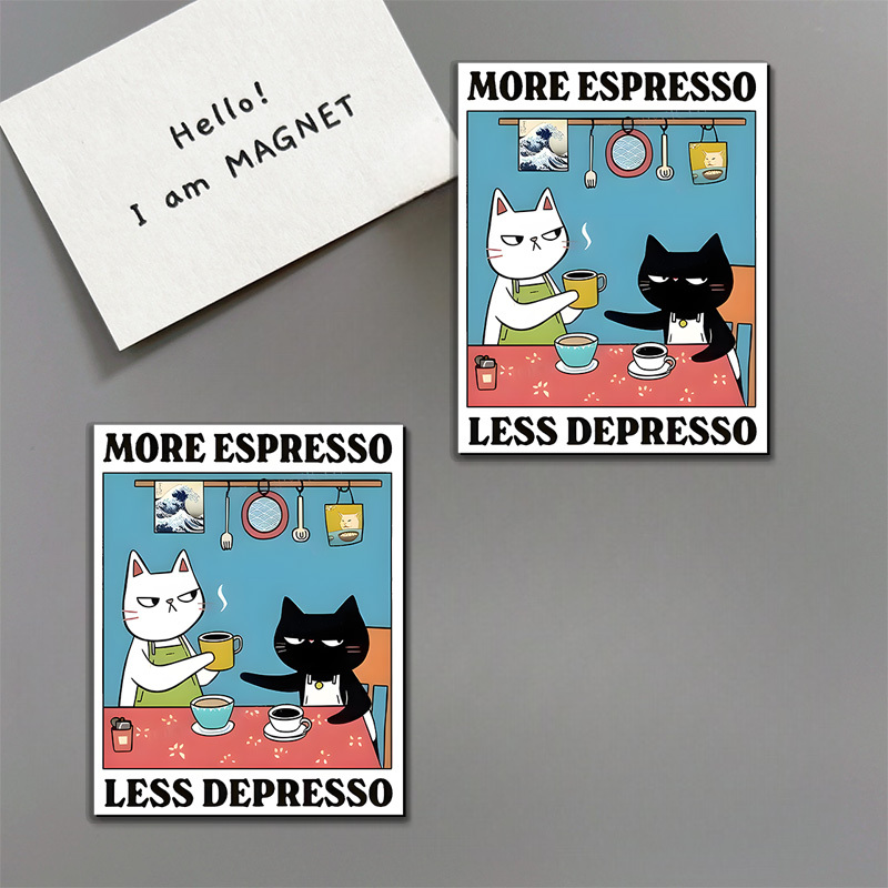 Tokyo-Tiger More Espresso Less Depresso Fridge Magnet