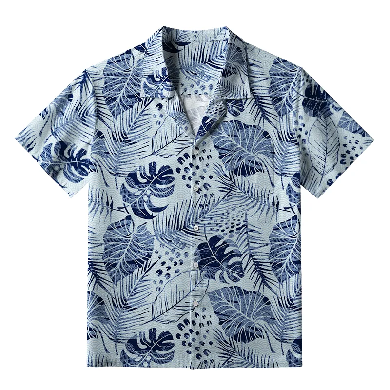 Tokyo-Tiger Muted Jungle Leaf Aloha Hawaiian Shirt