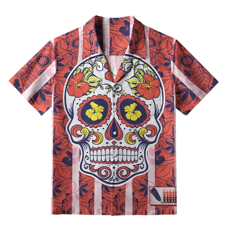Tokyo-Tiger Blooming Skull Aloha Hawaiian Shirt