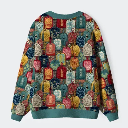 Tokyo-Tiger Amulet Japanese Ugly Cardigan Sweater