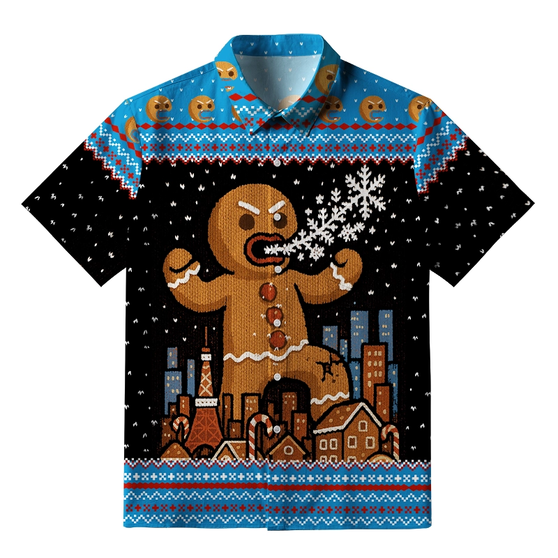 Tokyo-Tiger Gingerbread Monster Button-up Shirt