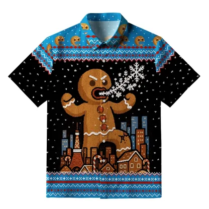 Tokyo-Tiger Gingerbread Monster Button-up Shirt