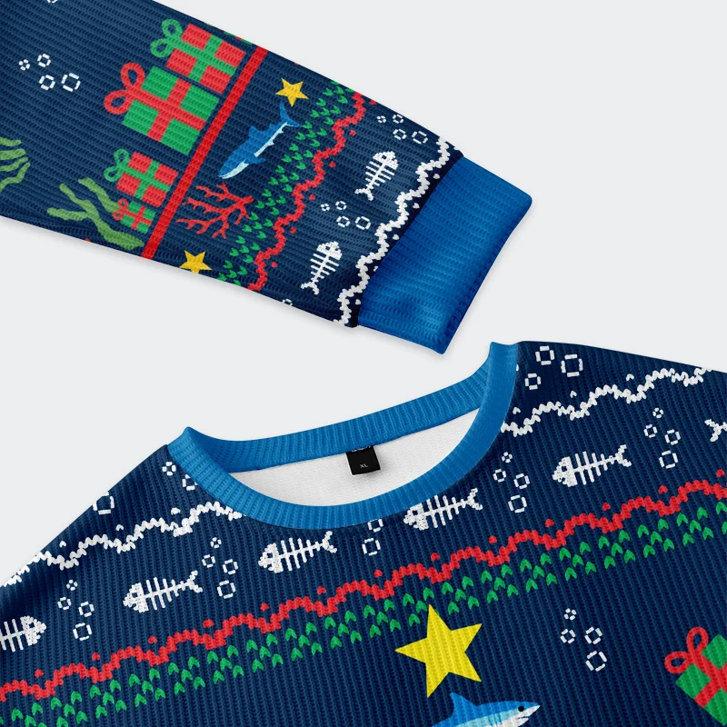 Tokyo-Tiger Shark Christmas Tree Christmas Ugly Sweatshirt