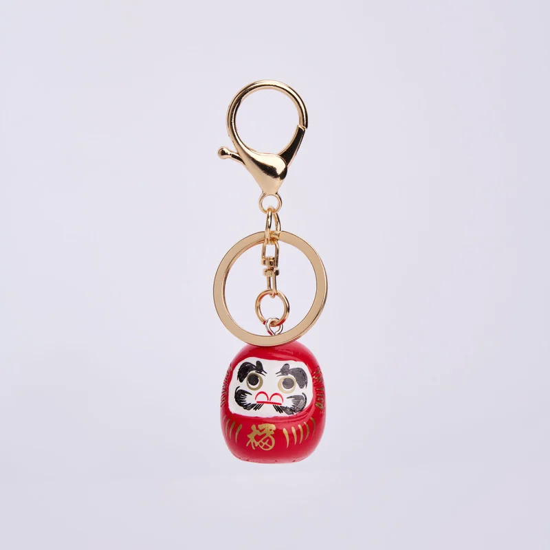 Tokyo-Tiger Japanese Lucky Daruma Red Keychain