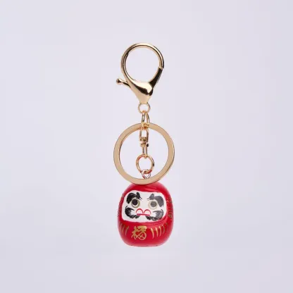 Tokyo-Tiger Japanese Lucky Daruma Red Keychain