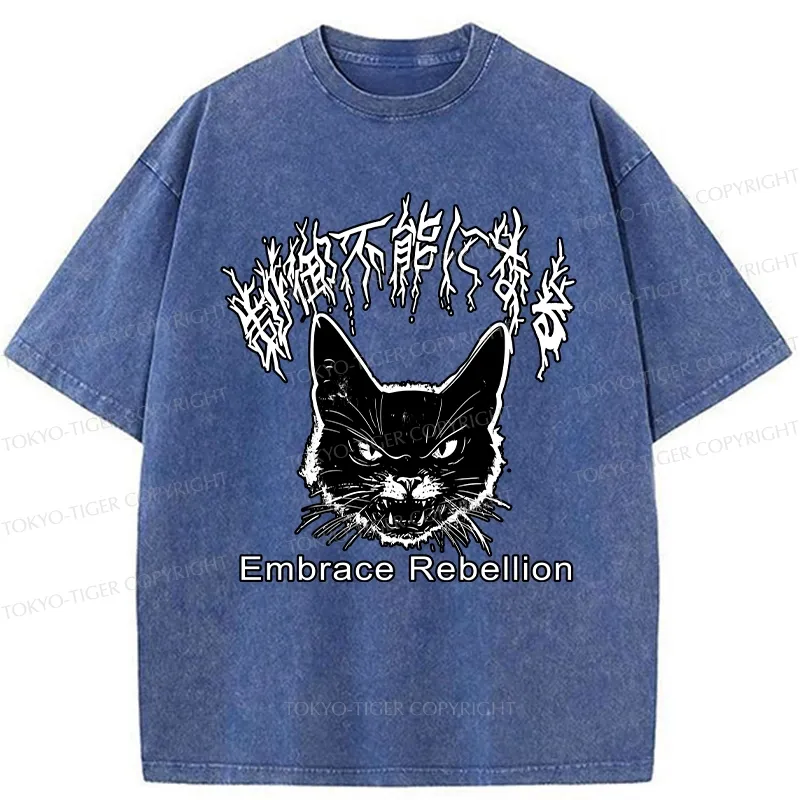 Tokyo-Tiger Embrace Rebellion Washed T-Shirt
