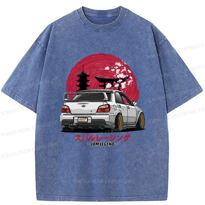 Tokyo-Tiger Japanese Retro Car Washed T-Shirt
