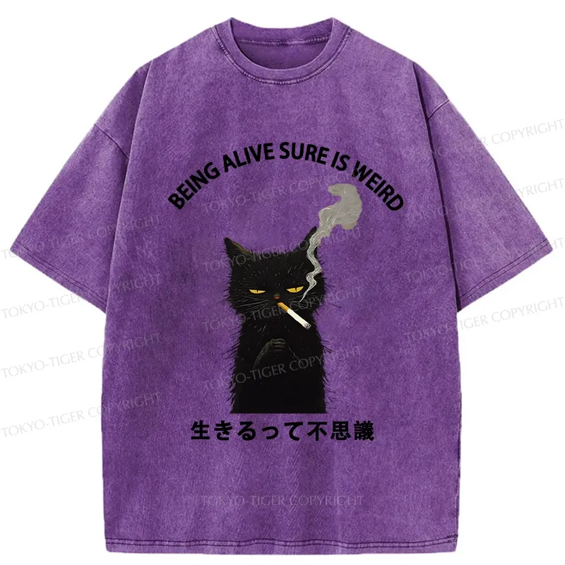 Tokyo-Tiger Being Alive Sure Is Weird Washed T-Shirt