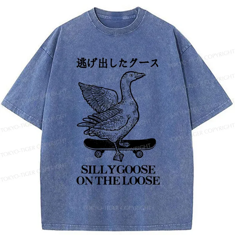 Tokyo-Tiger Skateboard Goose Washed T-Shirt