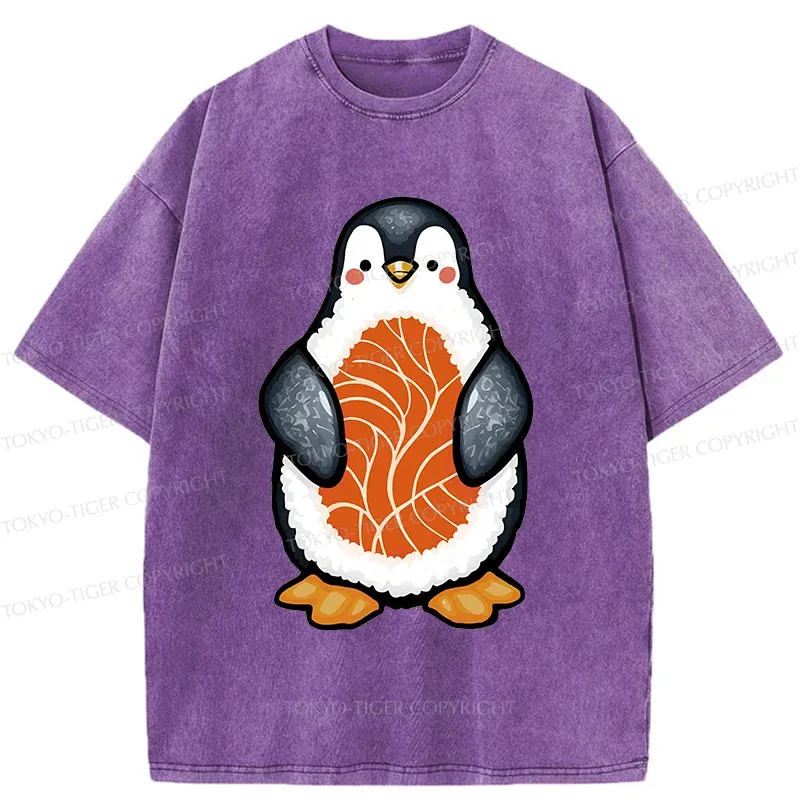 Tokyo-Tiger Penguin Sushi Washed T-Shirt