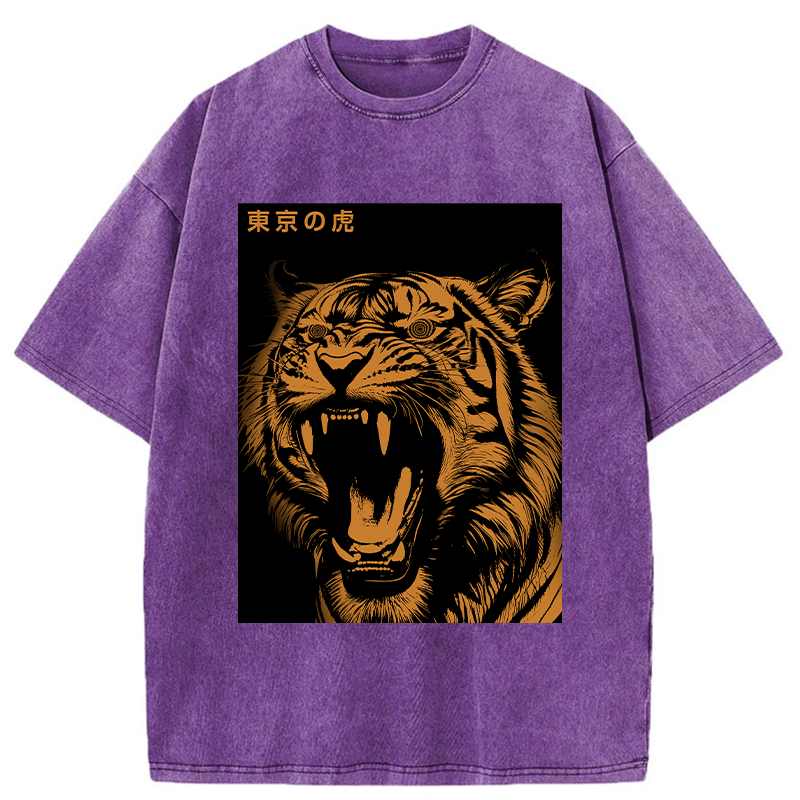 Tokyo-Tiger Roaring Tiger Washed T-Shirt