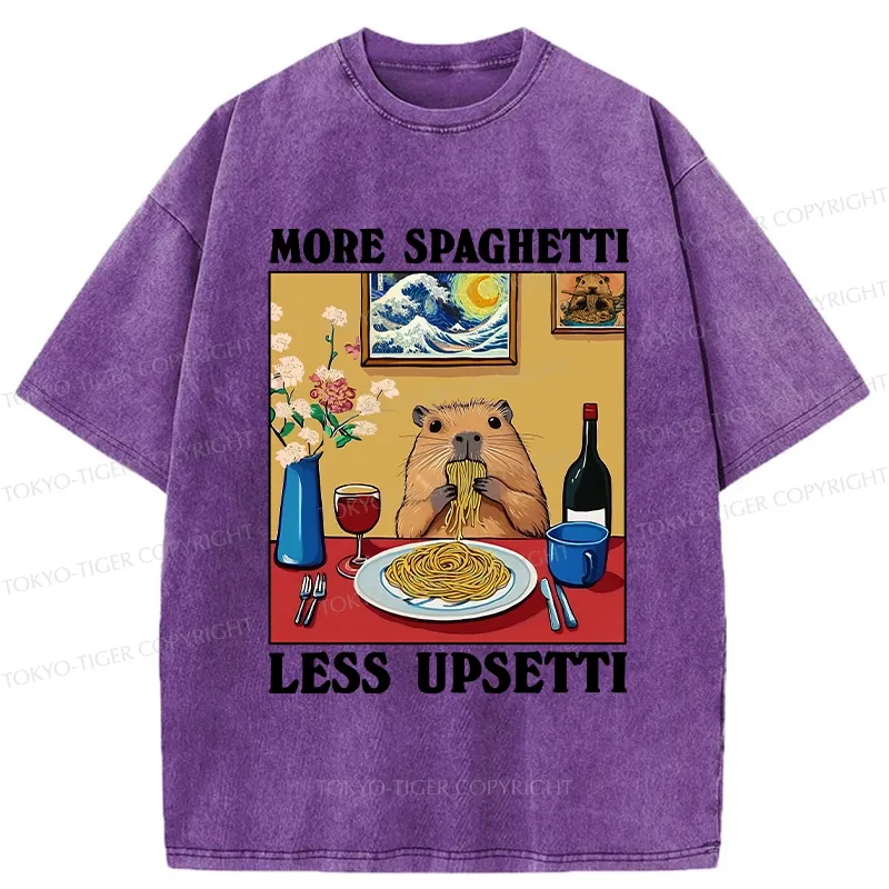 Tokyo-Tiger More Spaghetti Less Upsetti Capybara Washed T-Shirt