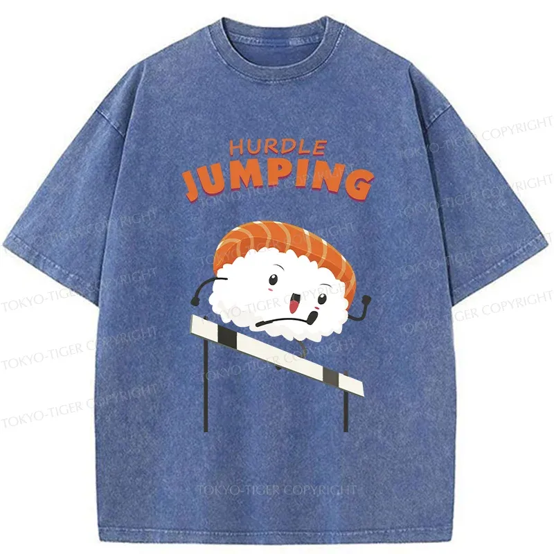 Tokyo-Tiger Hurdle Sushi Washed T-Shirt